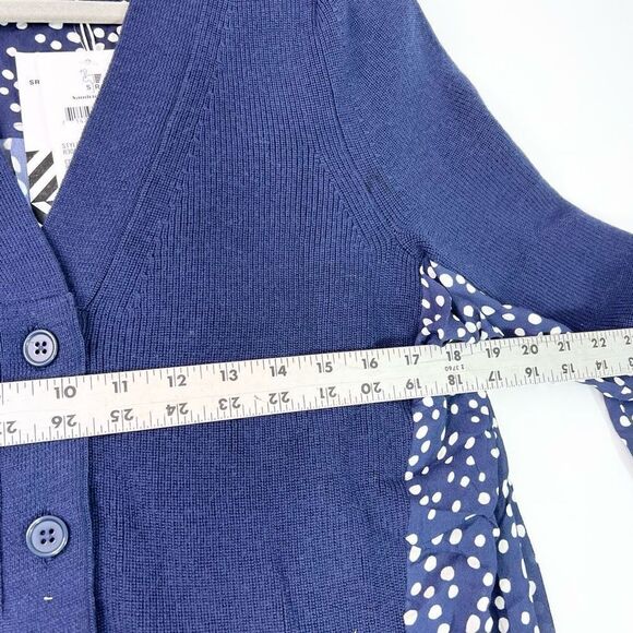 Free People Sandrine Rose Wool Cardigan Oversized Womens XS BLUE Button Down new - Picture 6 of 11